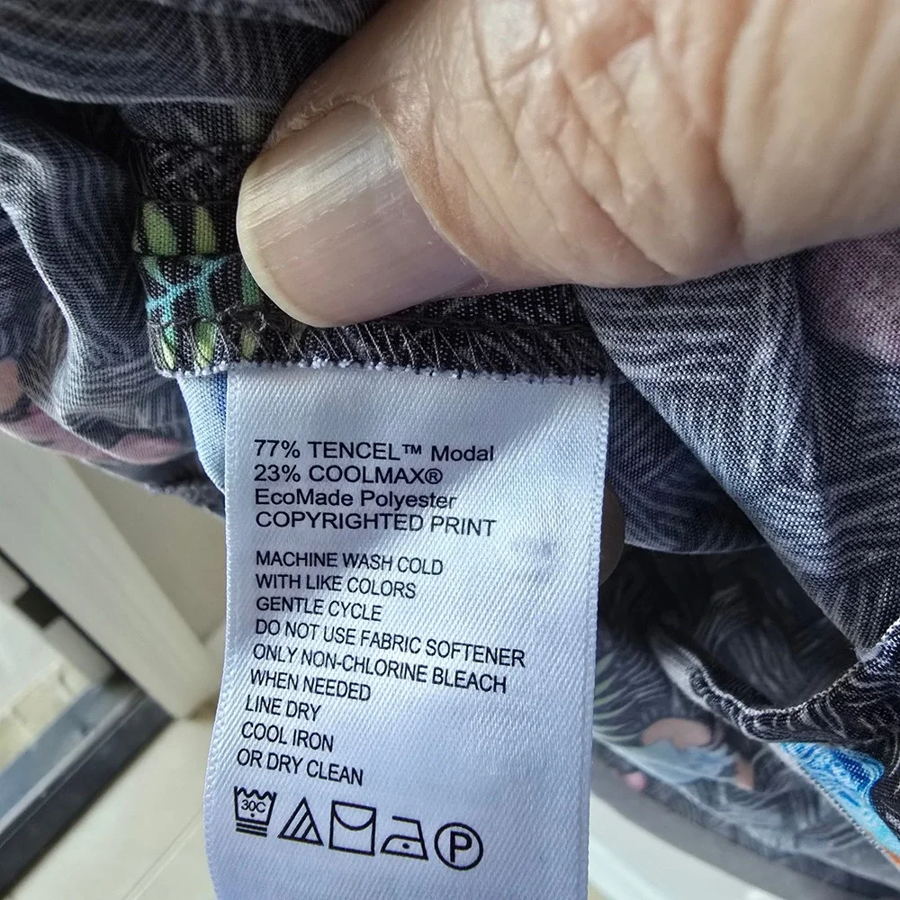 Tommy Bahama Coconut Point Tiki Cocktail Shirt Mens 2XLT Grey Floral Coolmax - Picture 7 of 7